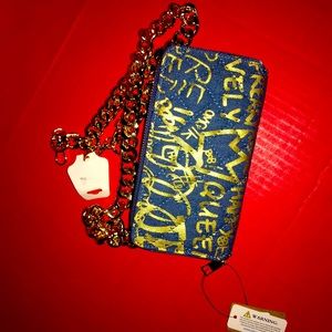 Graffiti denim purse/pouch